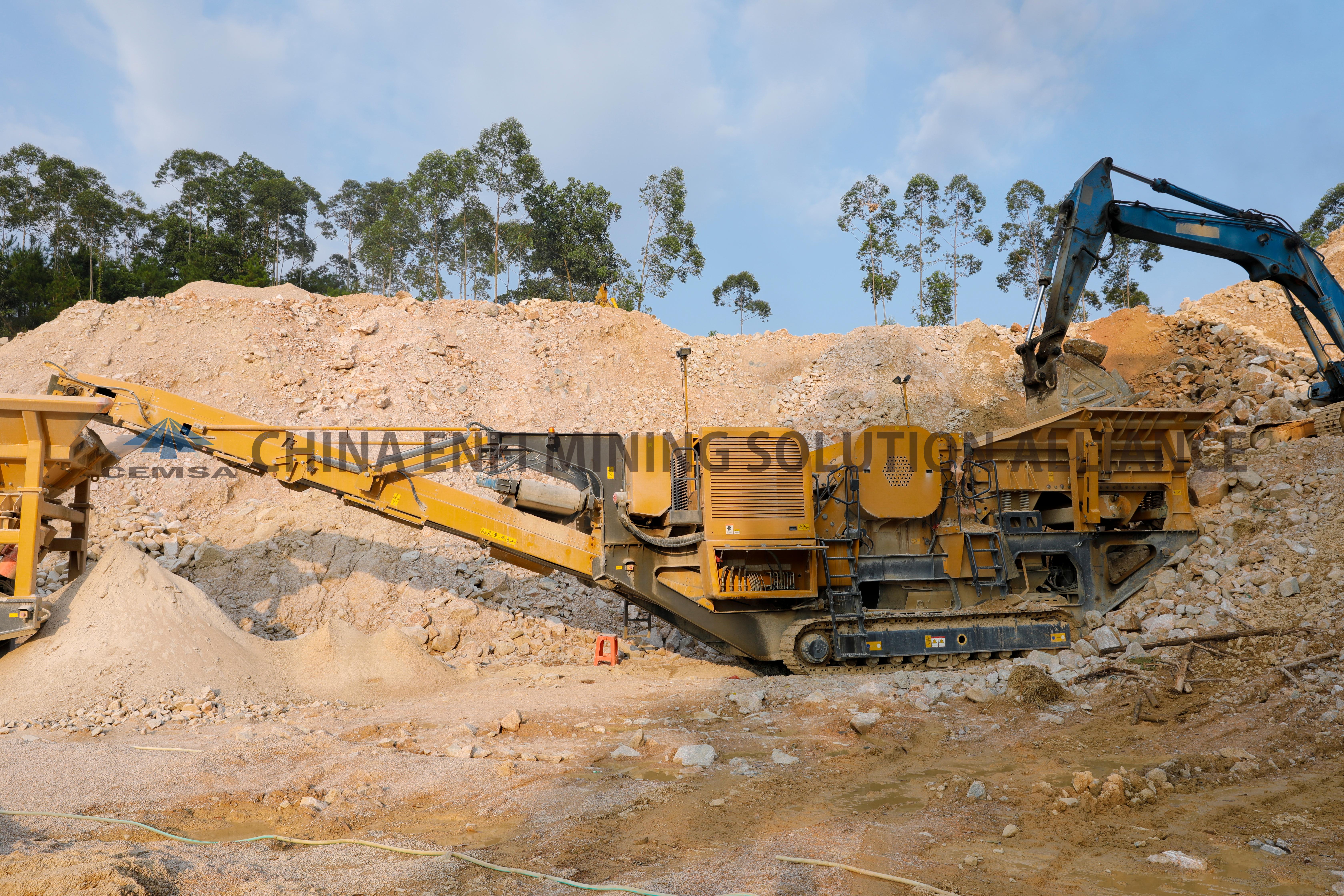 移动颚式破碎站被用于...