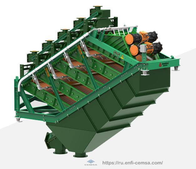 Резонансный комбинированный виброгрохот этажерочного типа серии FG