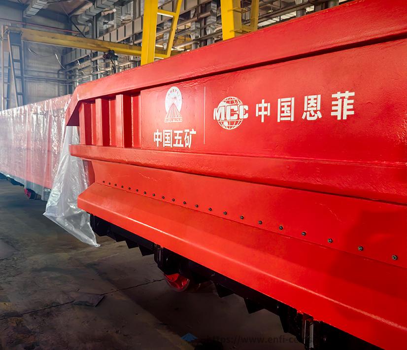 China ENFI Low-Wheel-Pressure Large-Capacity Rail-Mounted Mine Car and Unloading Station
