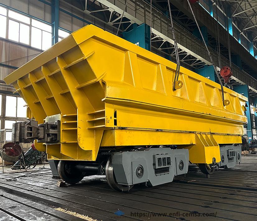 China ENFI Low-Wheel-Pressure Large-Capacity Rail-Mounted Mine Car and Unloading Station